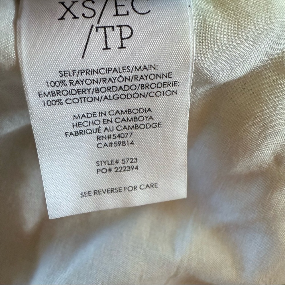 CAbi  Frolic Sleeveless Eyelet Layered Tiered Top Size XS #5723 - Picture 13 of 13